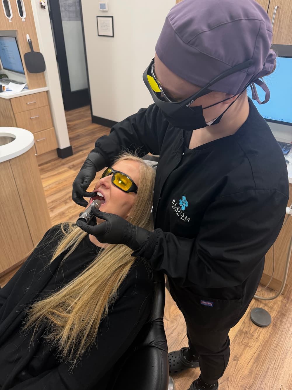 Bloom Dental Patient receiving an scan
